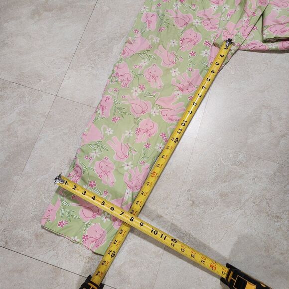 VTG Lilly Pulitzer Womens Size 6 Pink Elephant Cropped Capri Tropical Pants - Picture 9 of 11